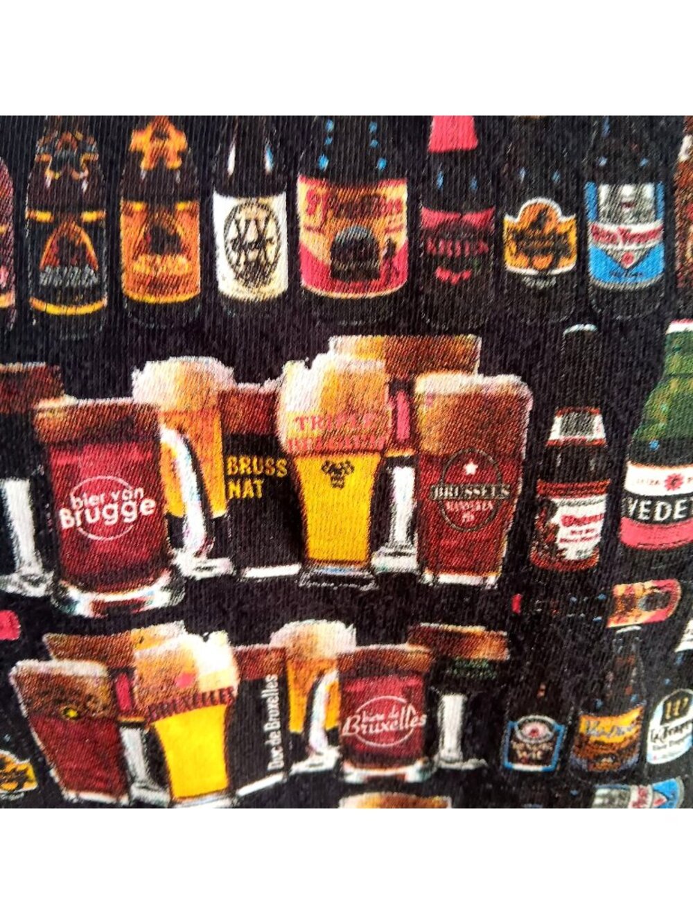 Beers Bootles of the World Men's Large Black Tee T-Shirt FTL ALL COTTON